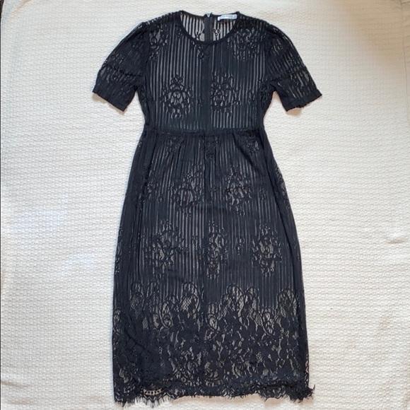 medium length black dress